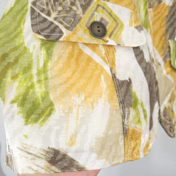 Alfred Dunner Jacket Womens Size 6 Petite Lightweight Abstract Zip Up 3/4 Sleeve - Picture 6 of 12